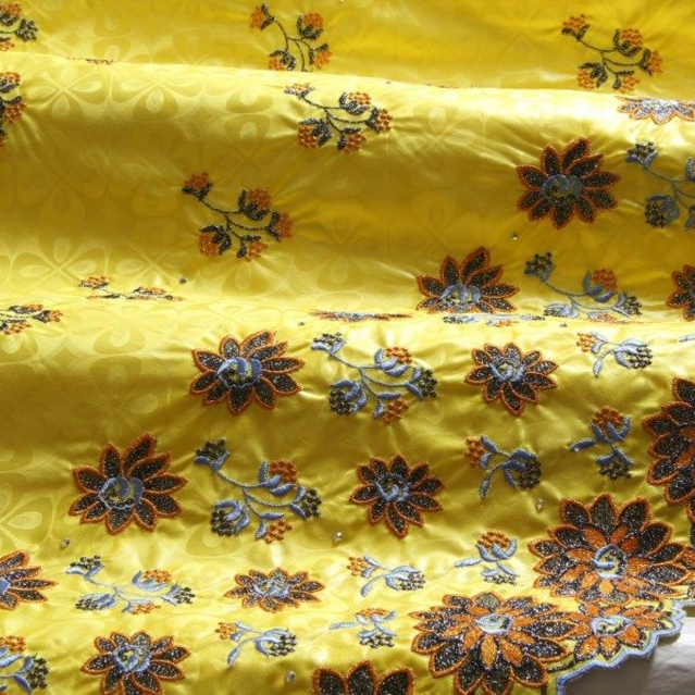 Bazin Brodé yellow - orange