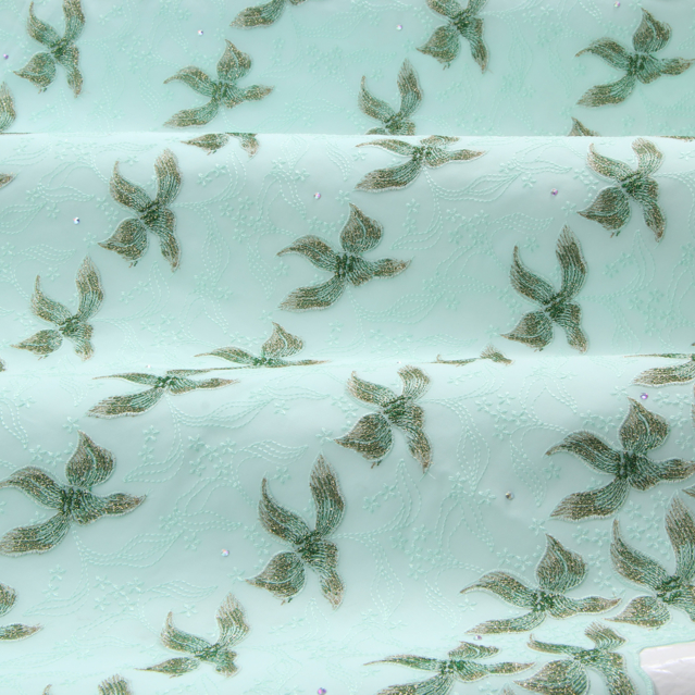 Embroidery aqua