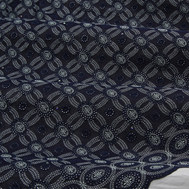 Embroidery dark blue-silver