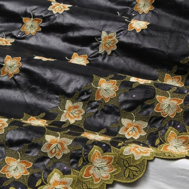 Bazin Brodé black gold