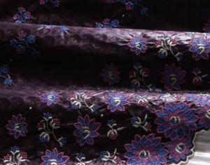 Bazin Brodé eggplant . lilac