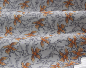 Embroidery grey-orange
