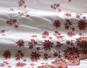 Bazin Brodé ivory - red