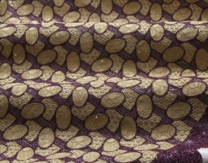 Guipure aubergine-gold