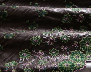 Bazin Brodé brown-green