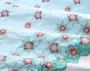 Bazin Brodé light blue turquoise