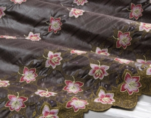 Bazin Brodé brown pink