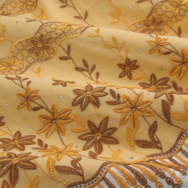 Embroidery orange-brown
