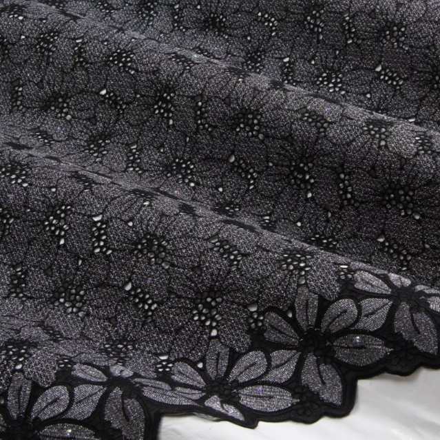 Embroidery black-silver