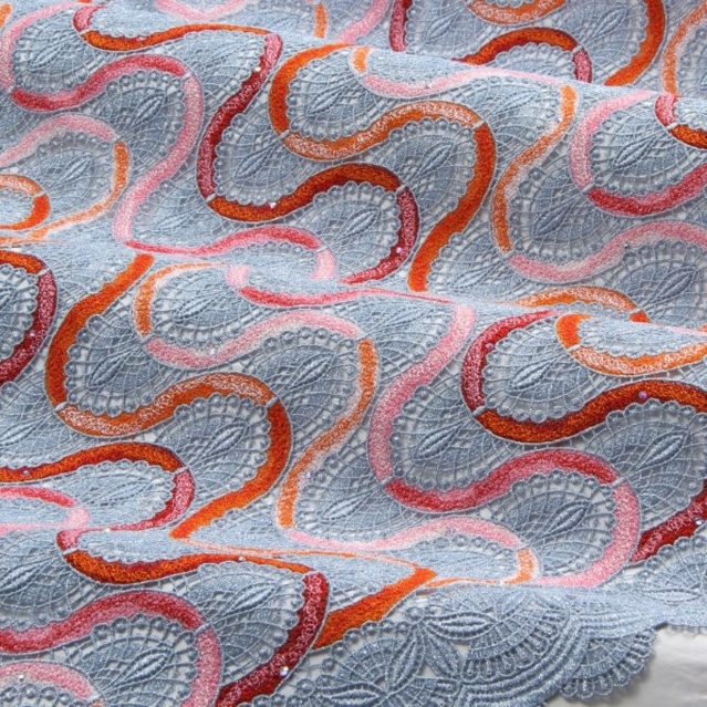 Guipure grey -orange