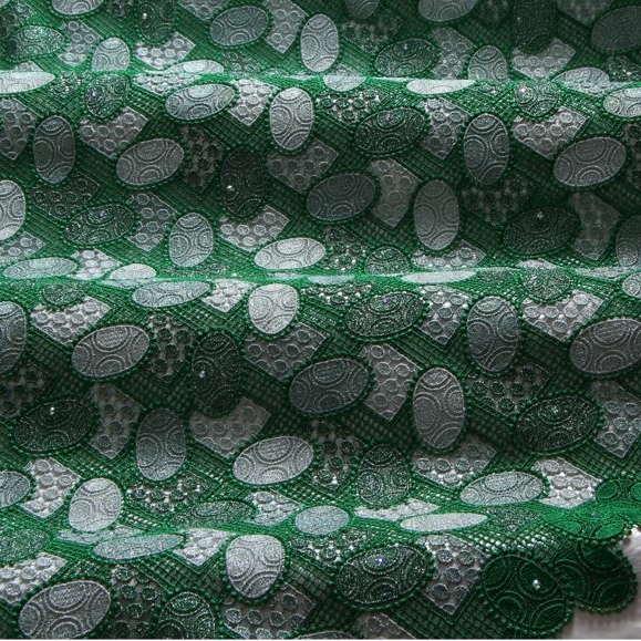 Guipure green-silver