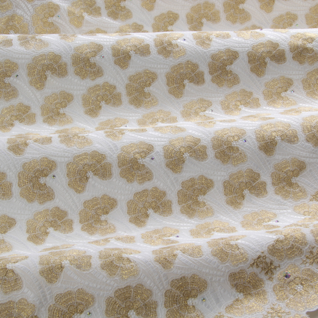 Embroidery white-gold lurex