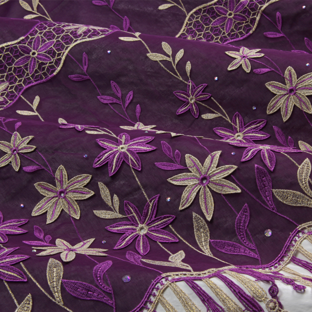 Embroidery purple-gold