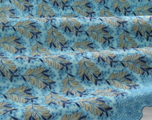 Embroidery light blue-royal blue-gold lurex