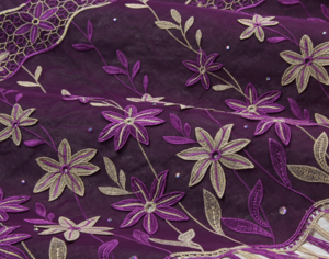 Embroidery purple-gold