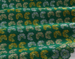 Embroidery green-light green-gold-silver-yellow lurex