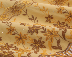 Embroidery orange-brown